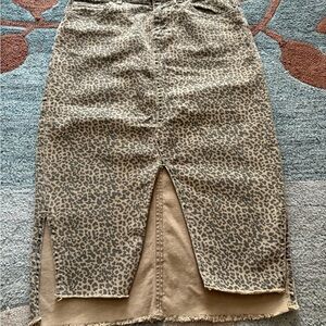 Zara Animal Print Pencil Skirt - Brown and Black